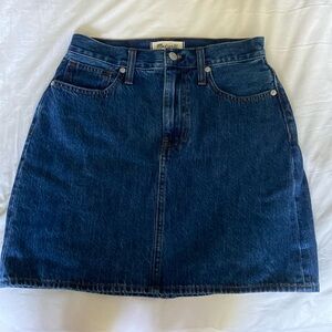 Madewell Dark Wash Longer Jean Skirt